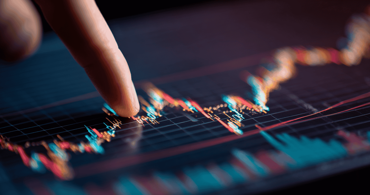 Financial graph showing growth